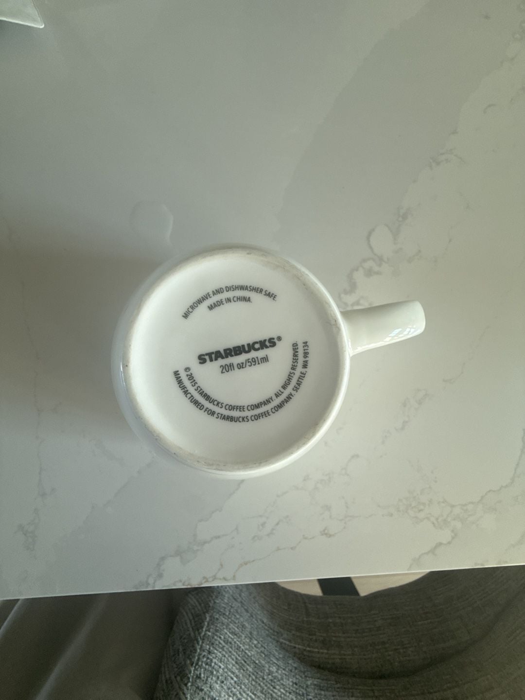 Starbucks 2015 Classic White Ceramic 20 oz Coffee Mug with Black Siren Logo 4