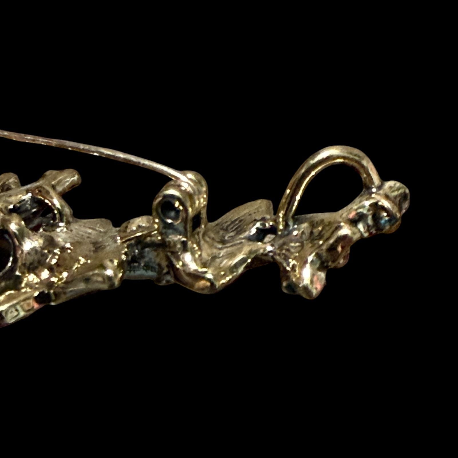 Leaf on Branch Multi-Colored Rhinestone Gold Tone Pendant Brooch 5