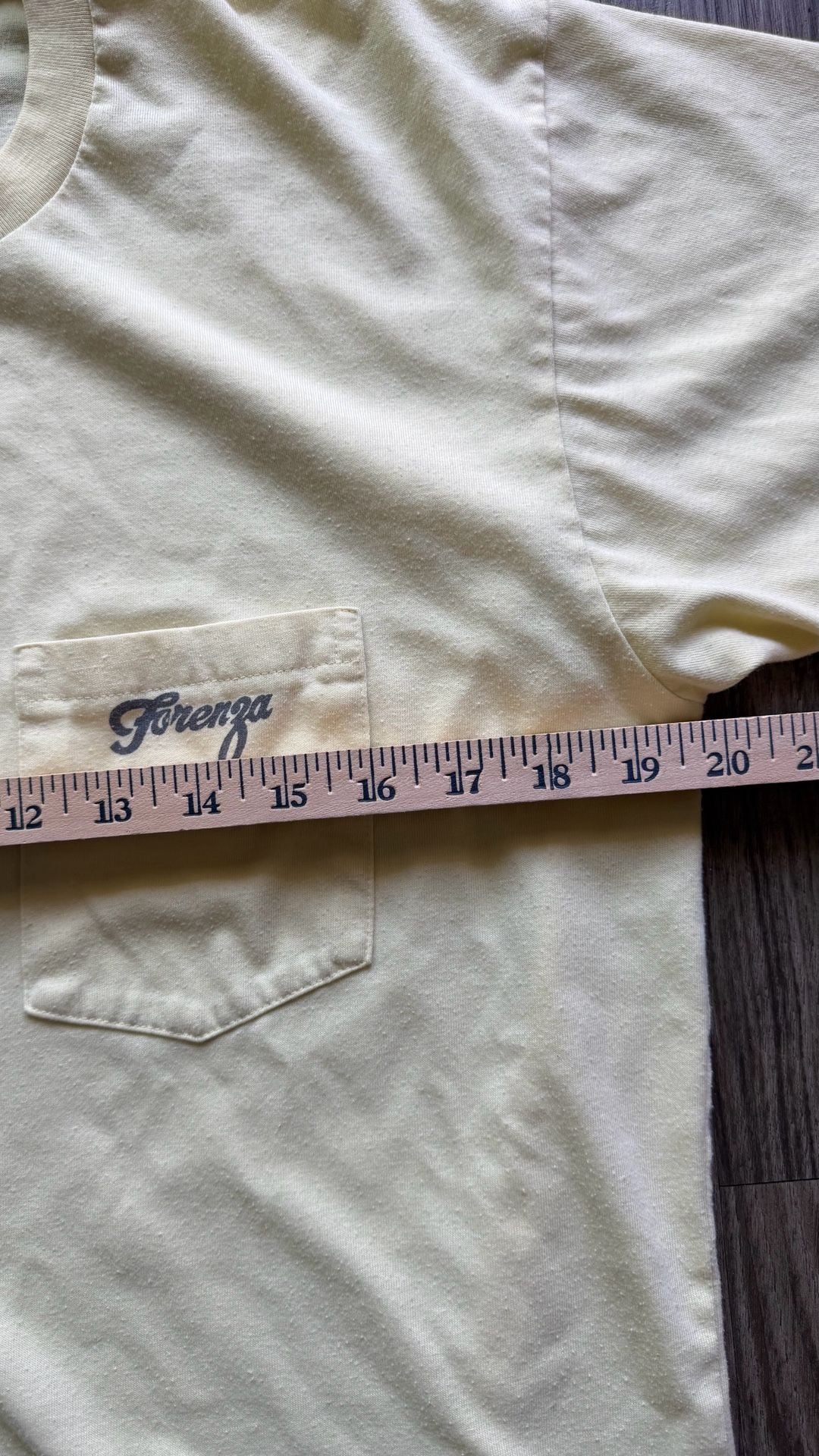 Vintage Forenza Authentic Sportswear Men's Short Sleeve Pocket T-Shirt Yellow 8
