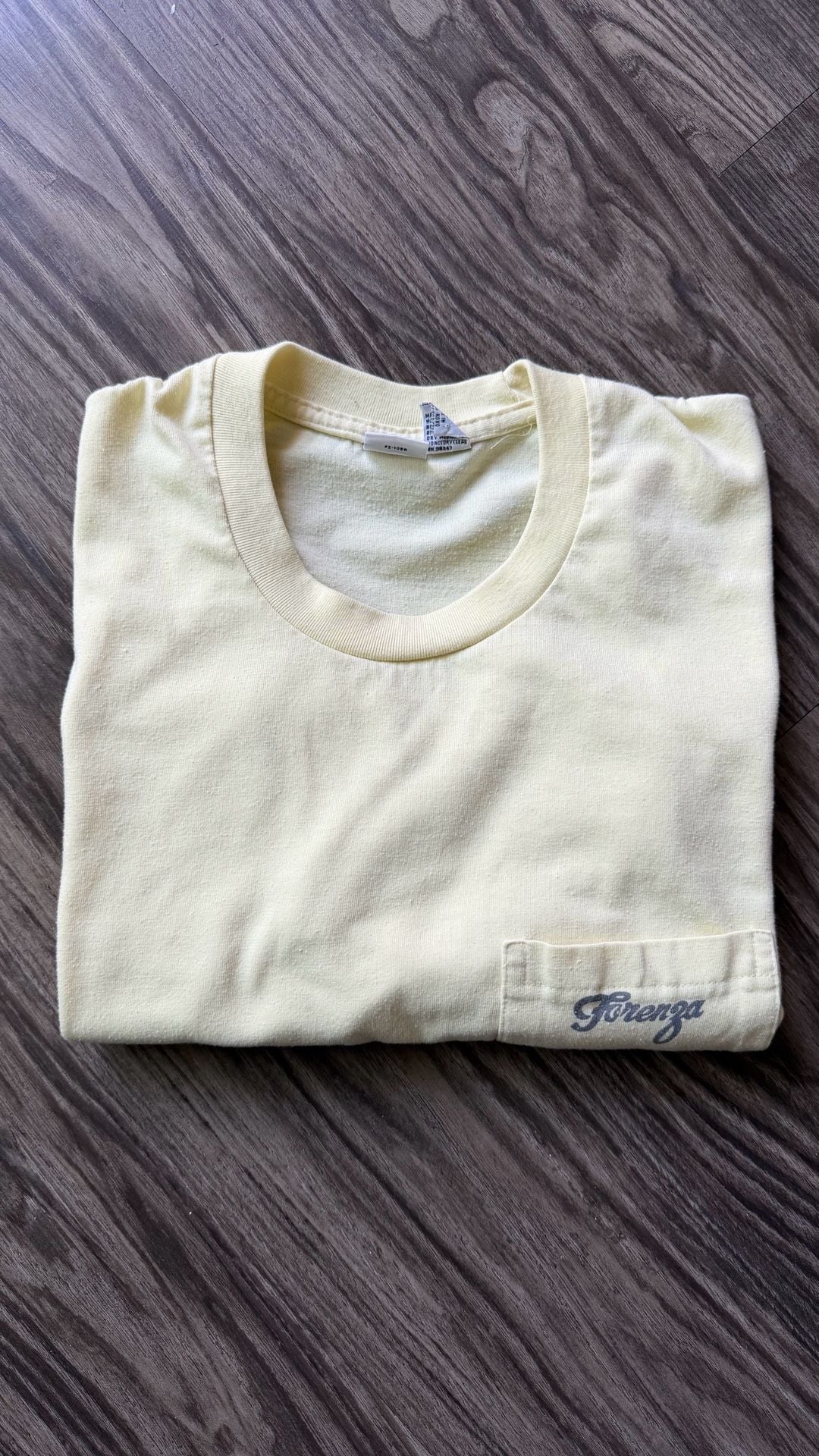 Vintage Forenza Authentic Sportswear Men's Short Sleeve Pocket T-Shirt Yellow 10