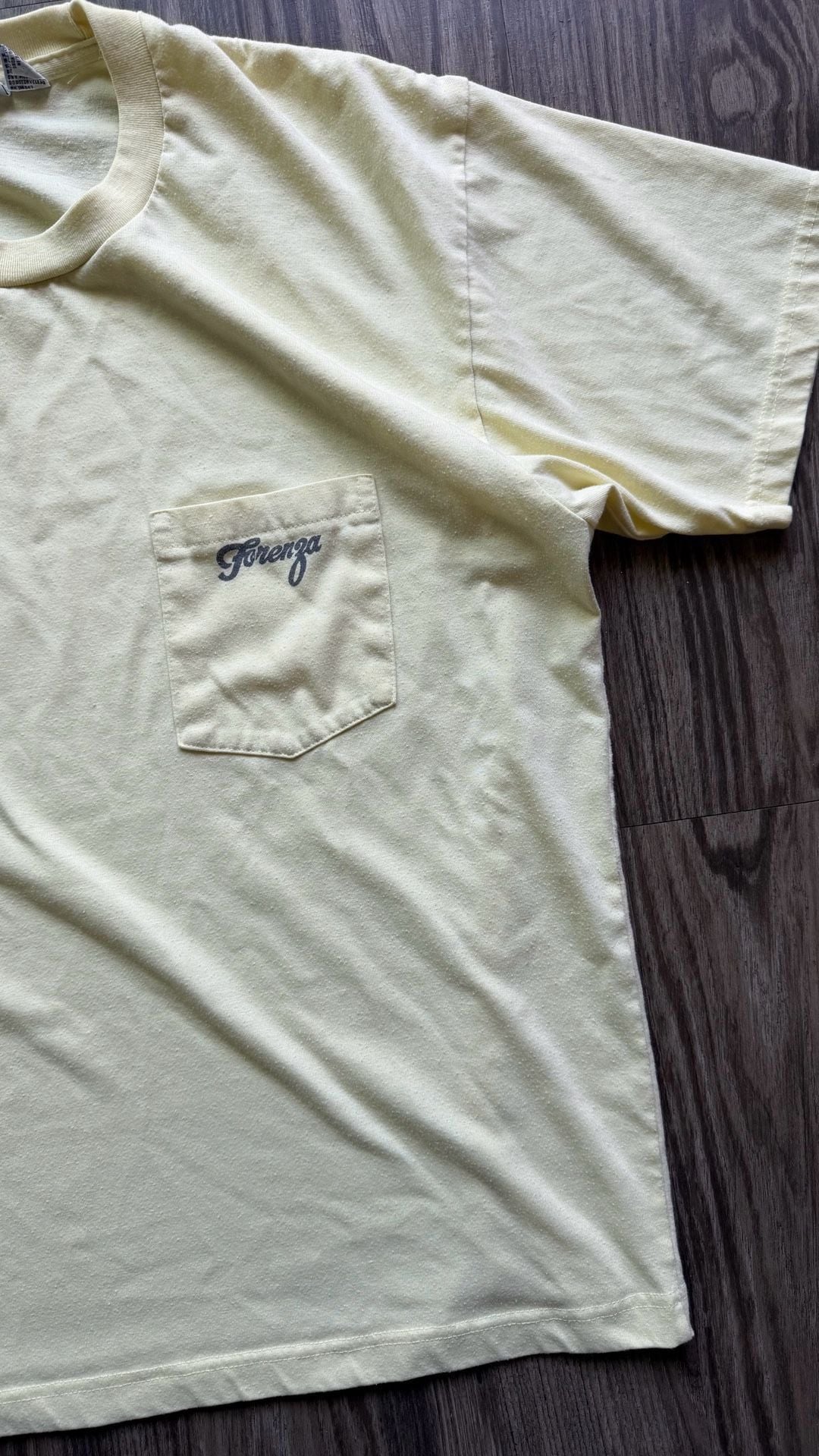 Vintage Forenza Authentic Sportswear Men's Short Sleeve Pocket T-Shirt Yellow 4