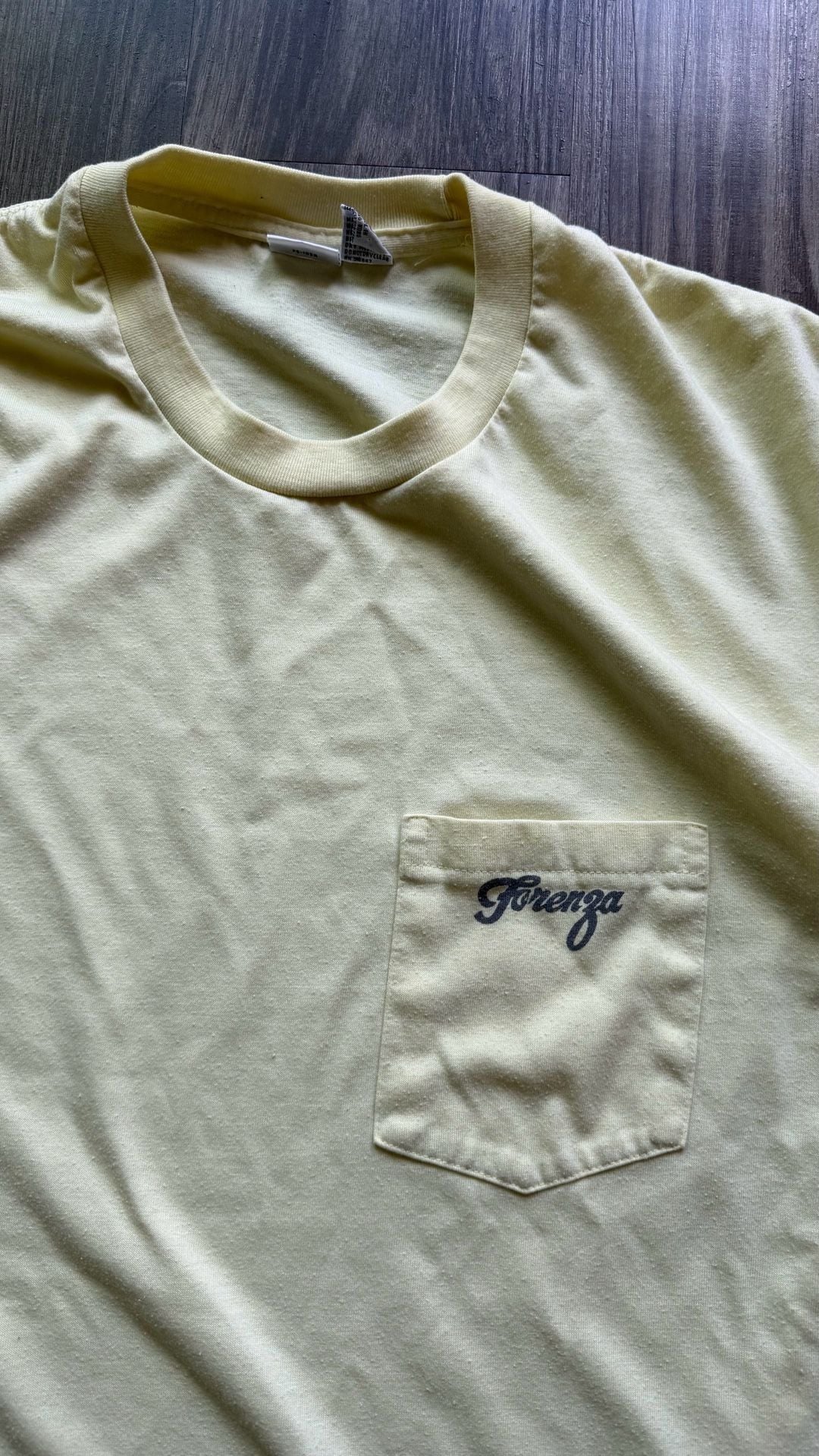 Vintage Forenza Authentic Sportswear Men's Short Sleeve Pocket T-Shirt Yellow 5