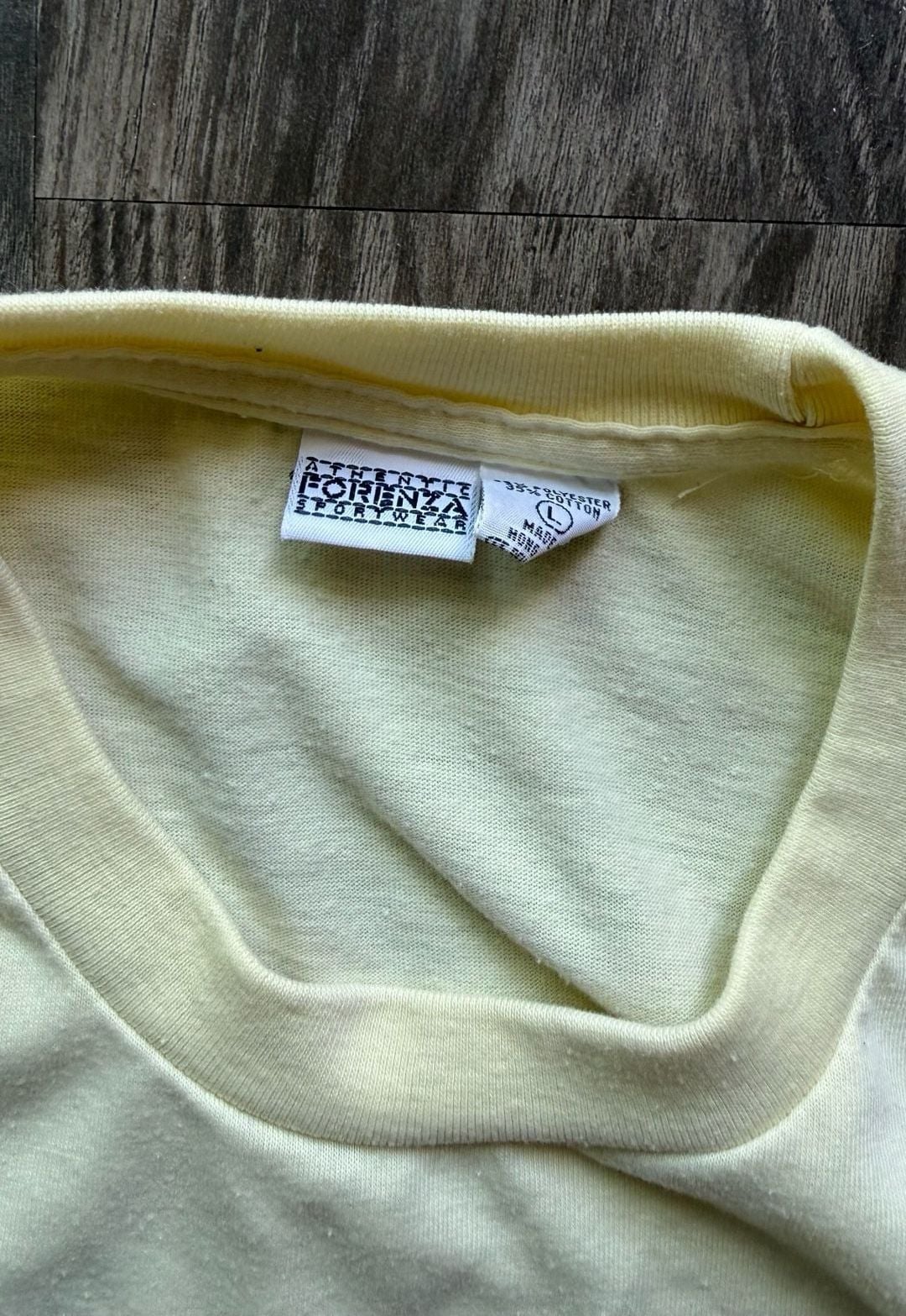 Vintage Forenza Authentic Sportswear Men's Short Sleeve Pocket T-Shirt Yellow 6