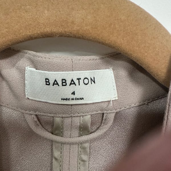 Babaton Aritzia Open Front Ruched Sleeve Blazer Jacket Dusty Mauve Pink Size 4