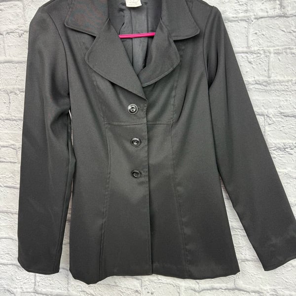 Wrapper Vintage Black Fitted Blazer Jacket Size 7/8