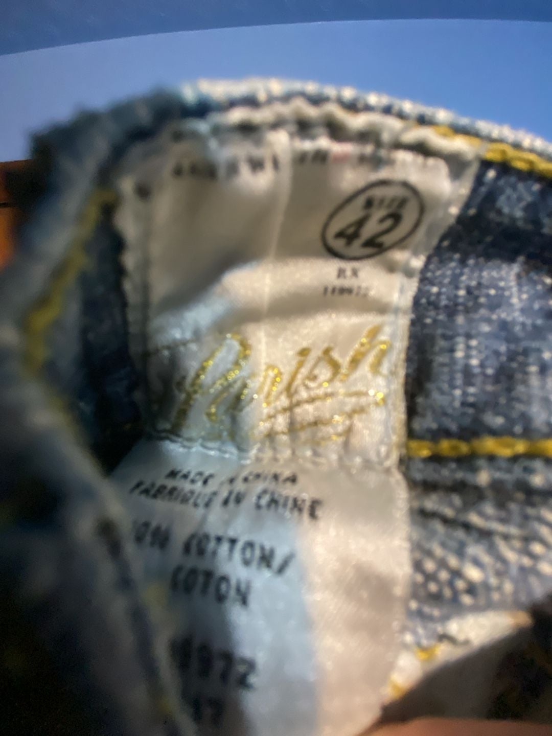 Parish Nation Y2K Hell Fire Embroidered Denim Jeans Size 42 3