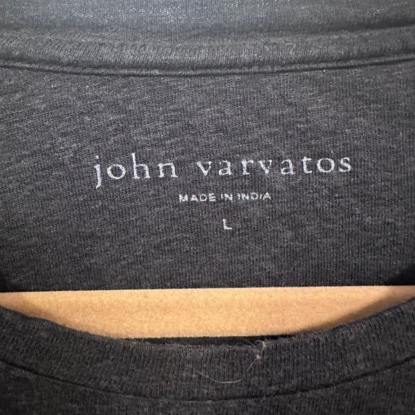 John Varvatos Men's Black Painted Skull Graphic T-Shirt Large