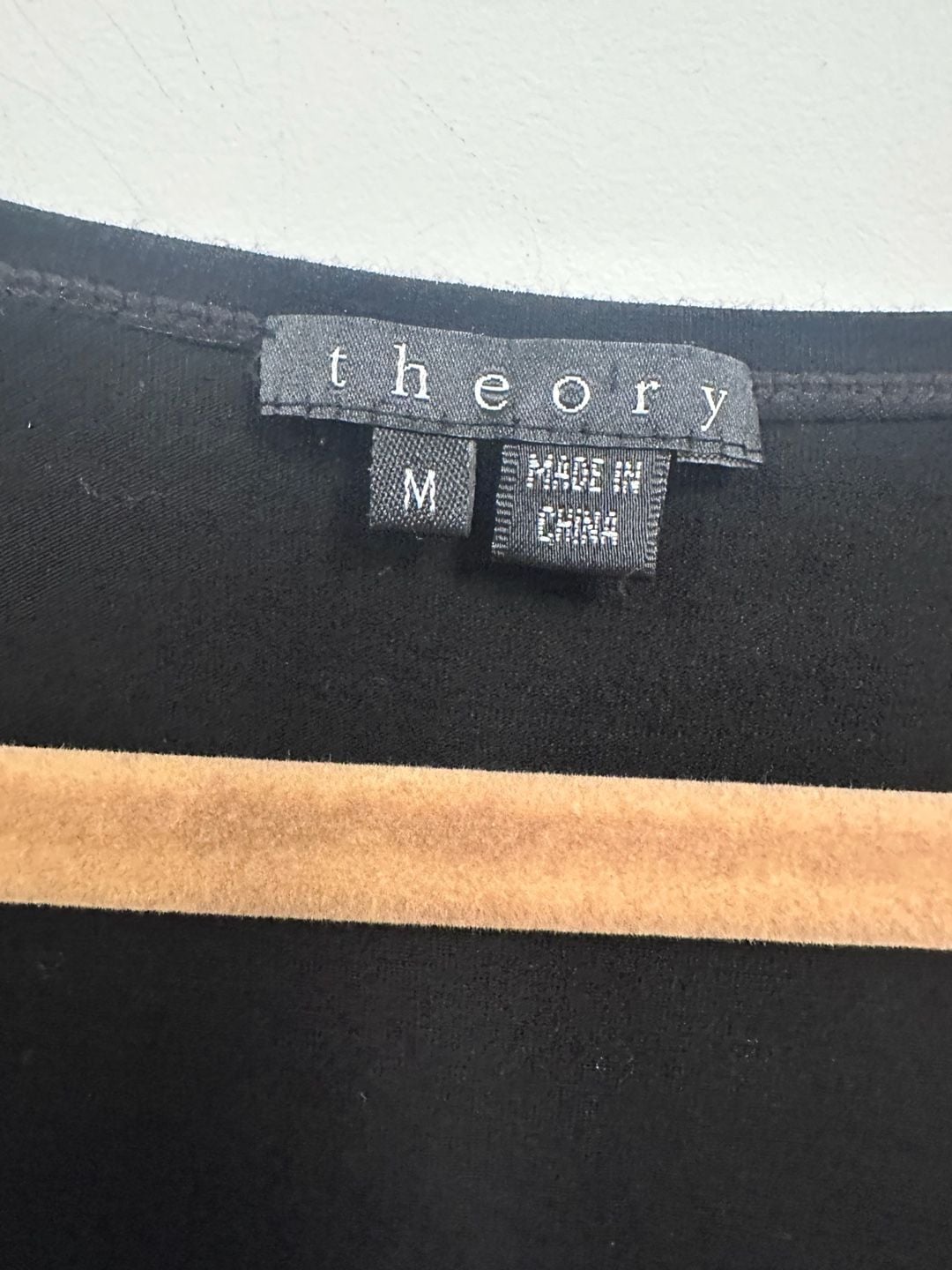 Theory Black V-Neck Short Sleeve Top with Twist Front Detail Size M 2