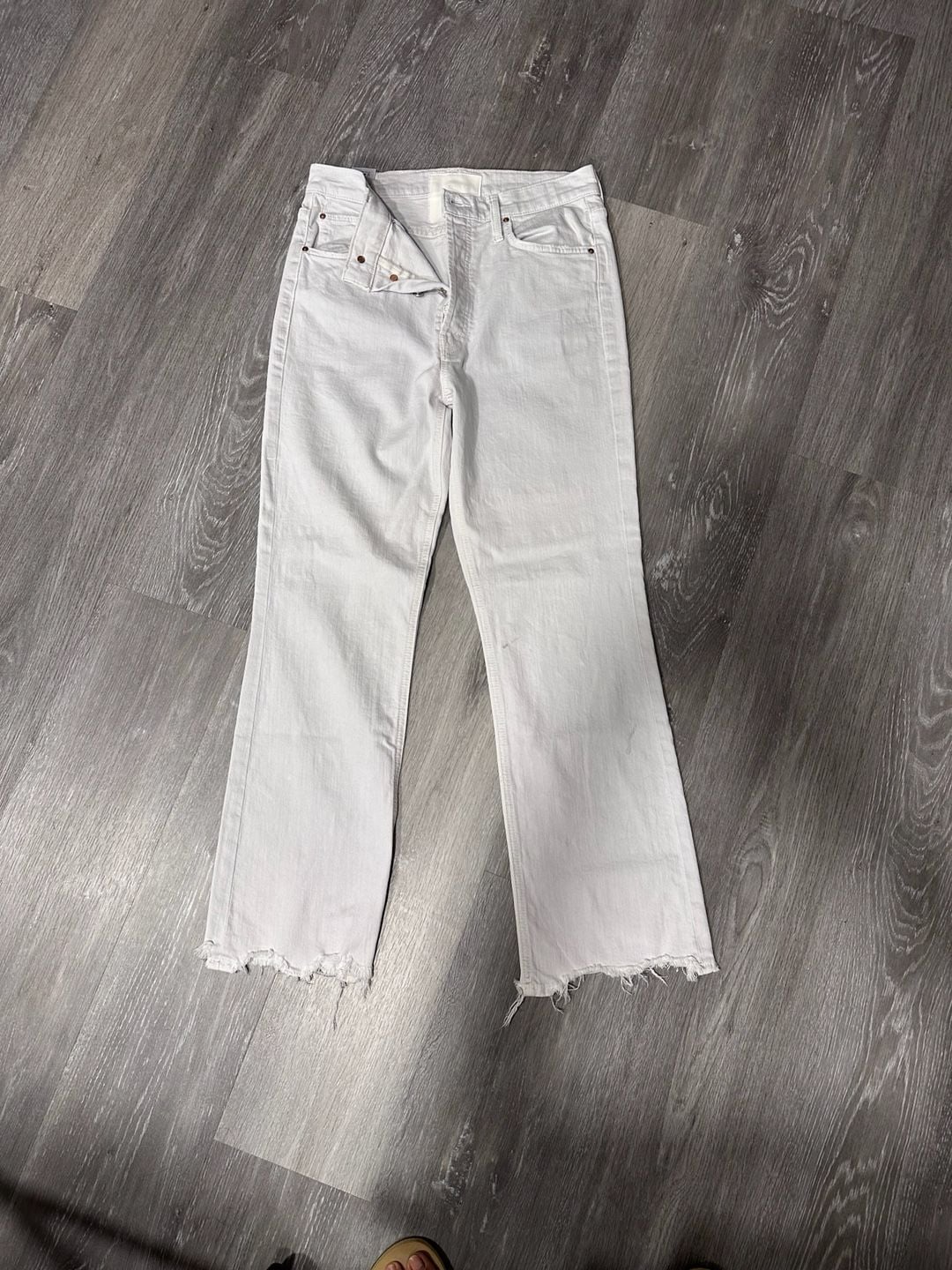 Mother Superior The Tripper Chew The Devil May Care White Denim Jeans Size 29 3