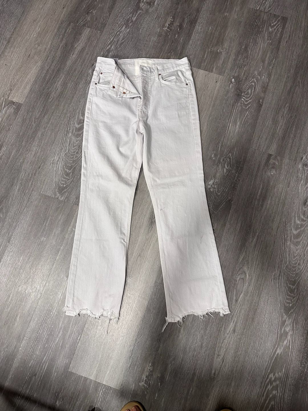Mother Superior The Tripper Chew The Devil May Care White Denim Jeans Size 29 4