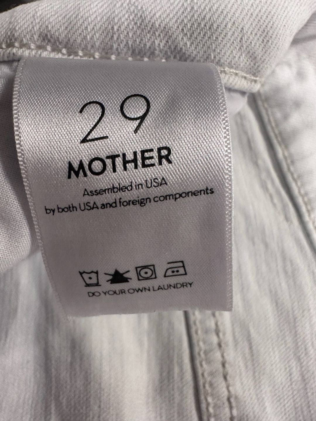 Mother Superior The Tripper Chew The Devil May Care White Denim Jeans Size 29 5