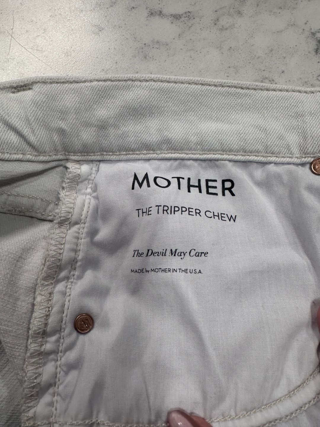 Mother Superior The Tripper Chew The Devil May Care White Denim Jeans Size 29 6