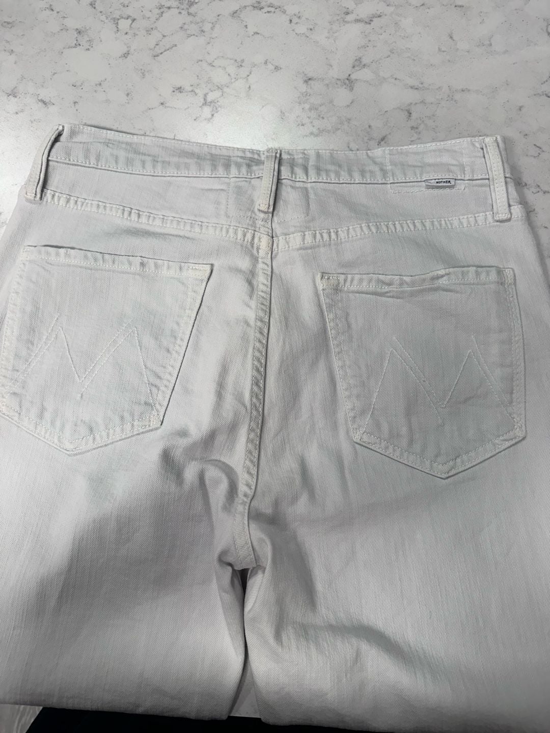Mother Superior The Tripper Chew The Devil May Care White Denim Jeans Size 29 7