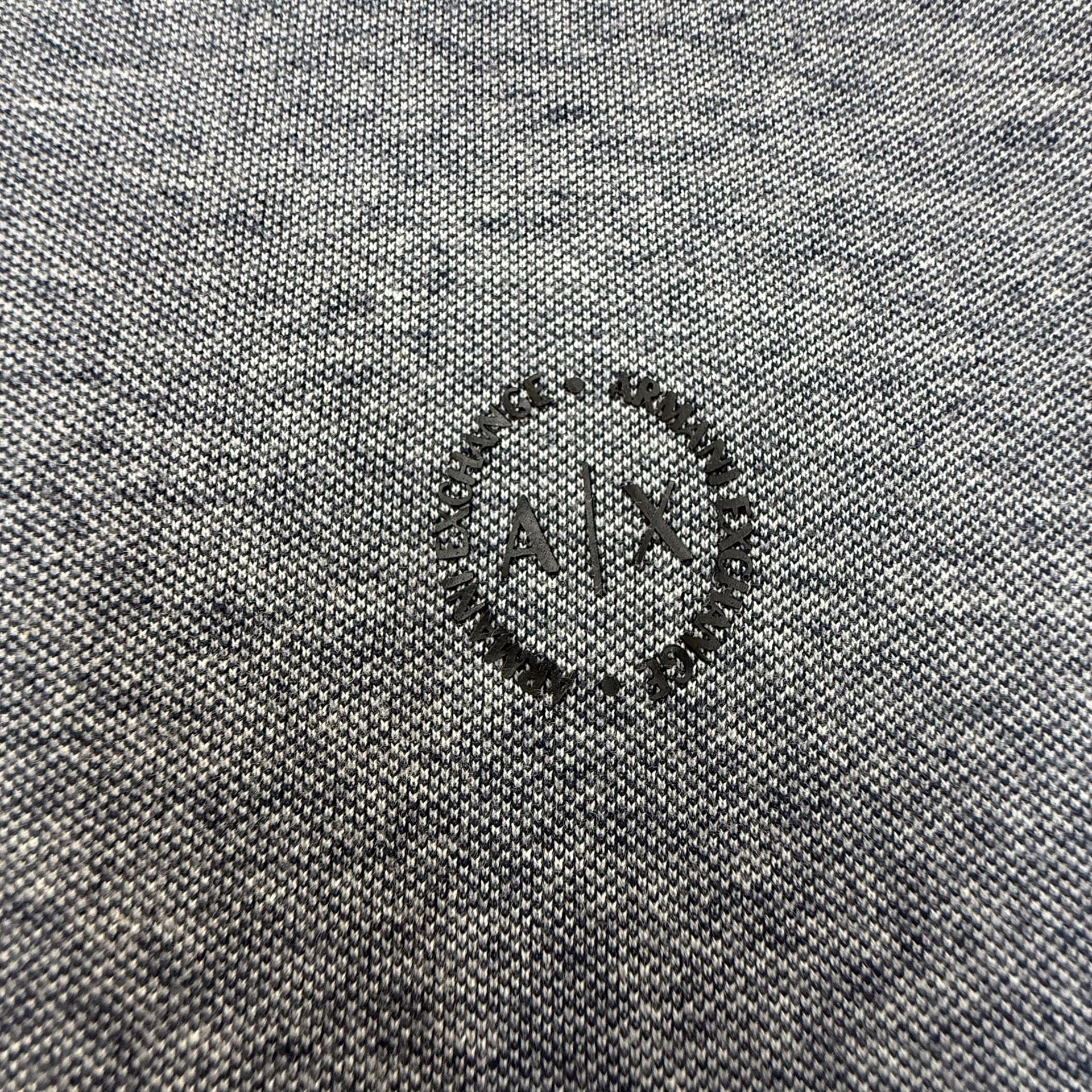 Armani Exchange Men's Heather Gray Black Contrast Polo Shirt Size M 4