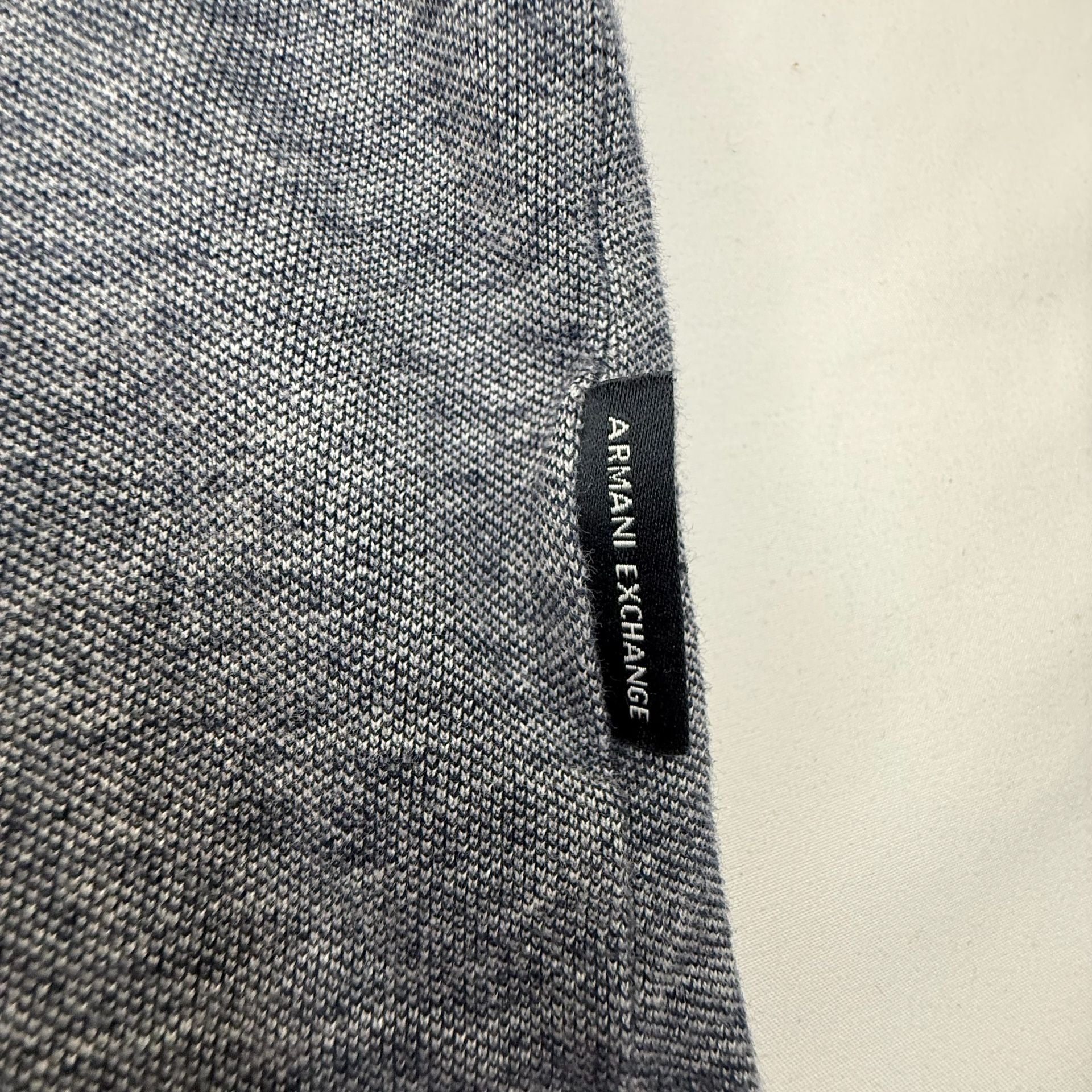 Armani Exchange Men's Heather Gray Black Contrast Polo Shirt Size M 5