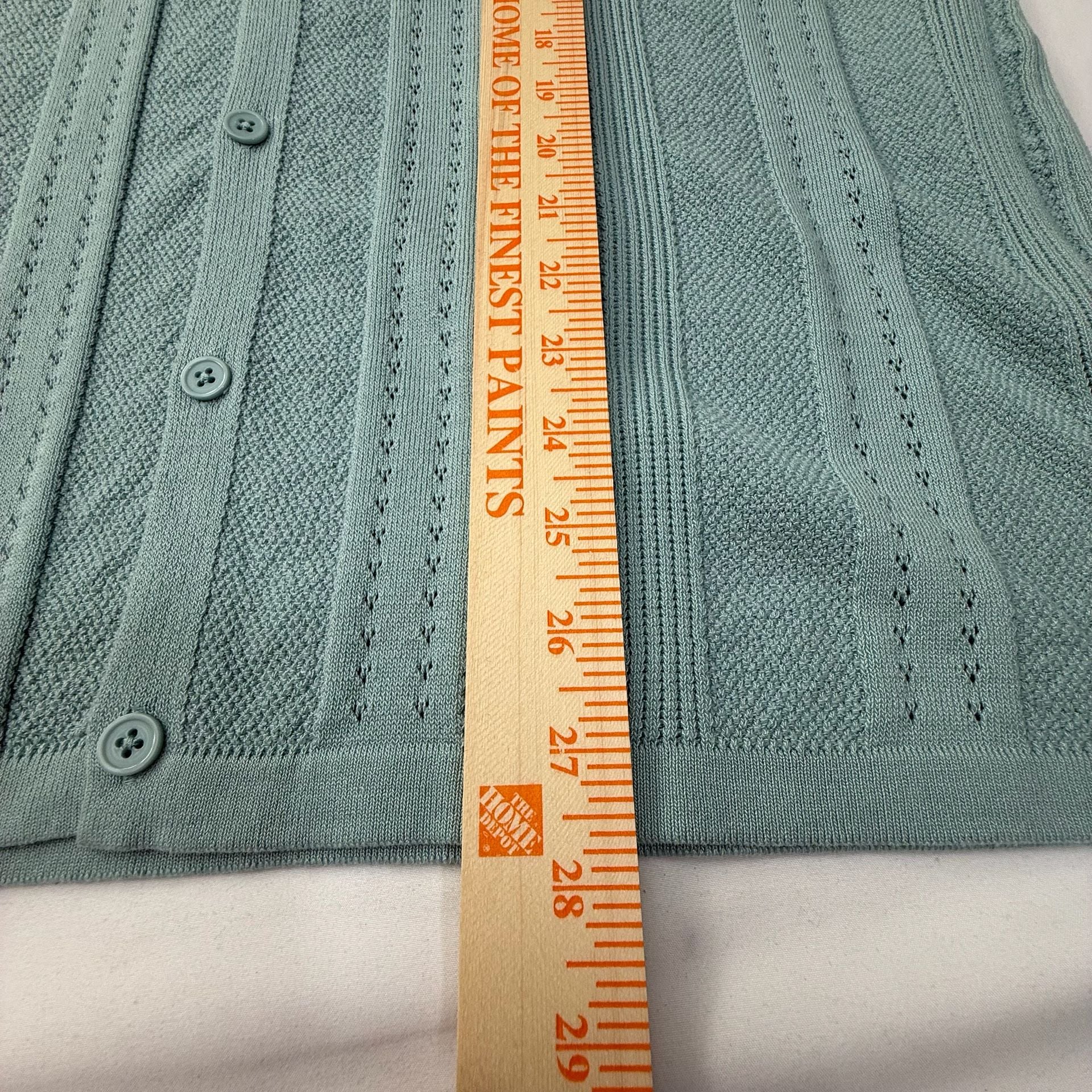 Men's Short Sleeve Knit Shirt Casual Button Down Polo Shirt Ice Green Large 7