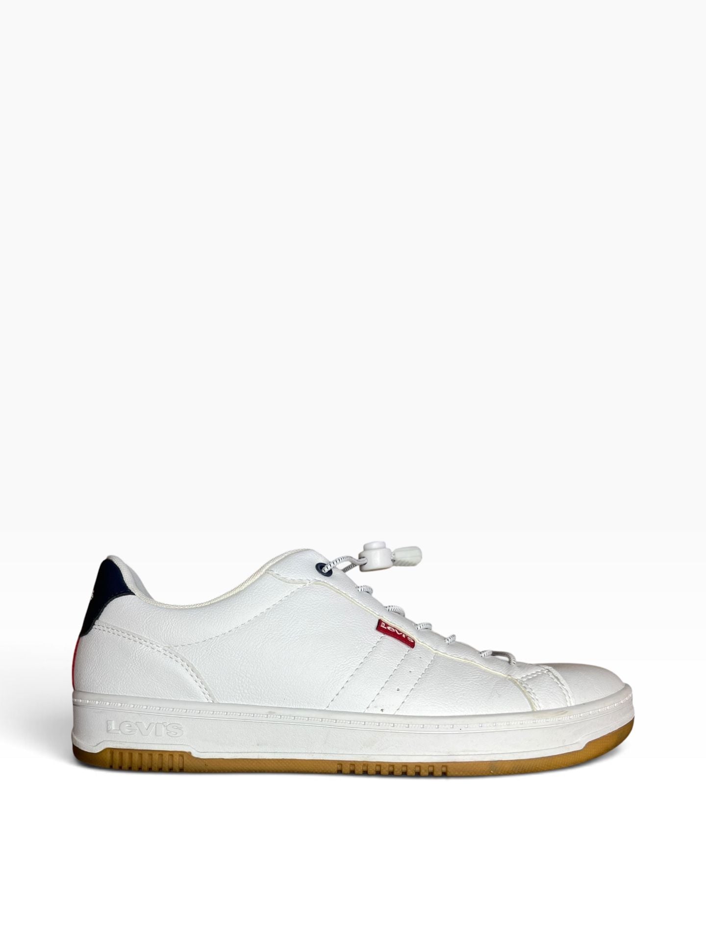 Levi's Men's Carson Synthetic Leather Casual Sneaker White Navy Red 8