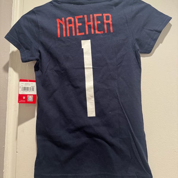 USWNT Alyssa Naeher #1 U.S. Soccer Name and Number Youth T-Shirt Navy Size L-14 NWT