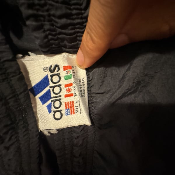 Vintage 90s Adidas Black Nylon Track Pants Size Large