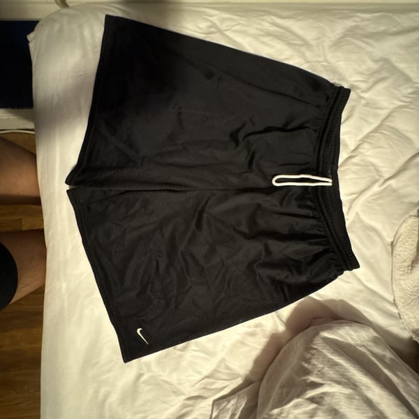 Vintage Nike Black Mesh Athletic Shorts with White Drawstring Size L