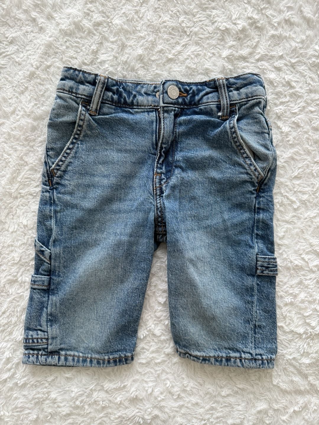 H&M Kids Denim Blue Carpenter Shorts Size 5T 2