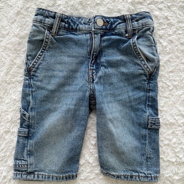 H&M Kids Denim Blue Carpenter Shorts Size 5T