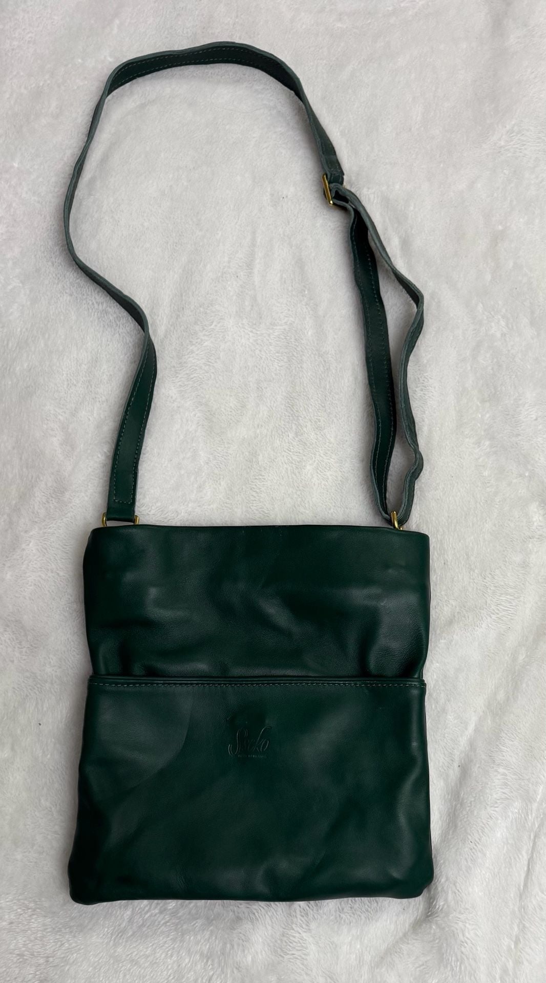 Sseko Dark Green Leather Crossbody Bag 2