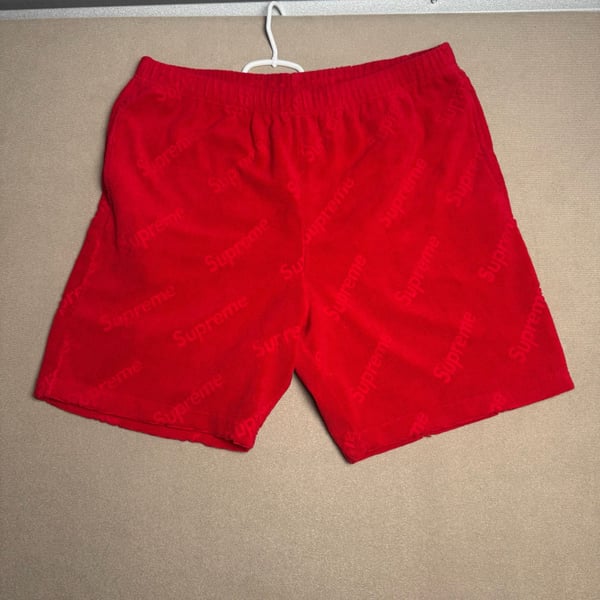 Supreme Terry Jacquard Logo Shorts Red