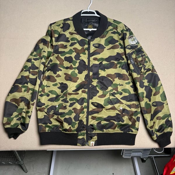 A Bathing Ape Bape Camo MA-1 Flight Bomber Jacket XXL