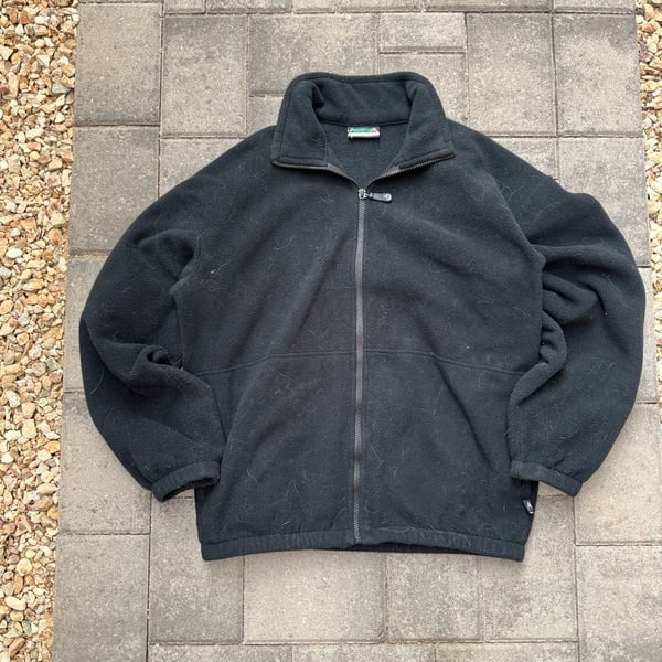 Vintage Avalanche Performance Black Full-Zip Fleece Jacket
