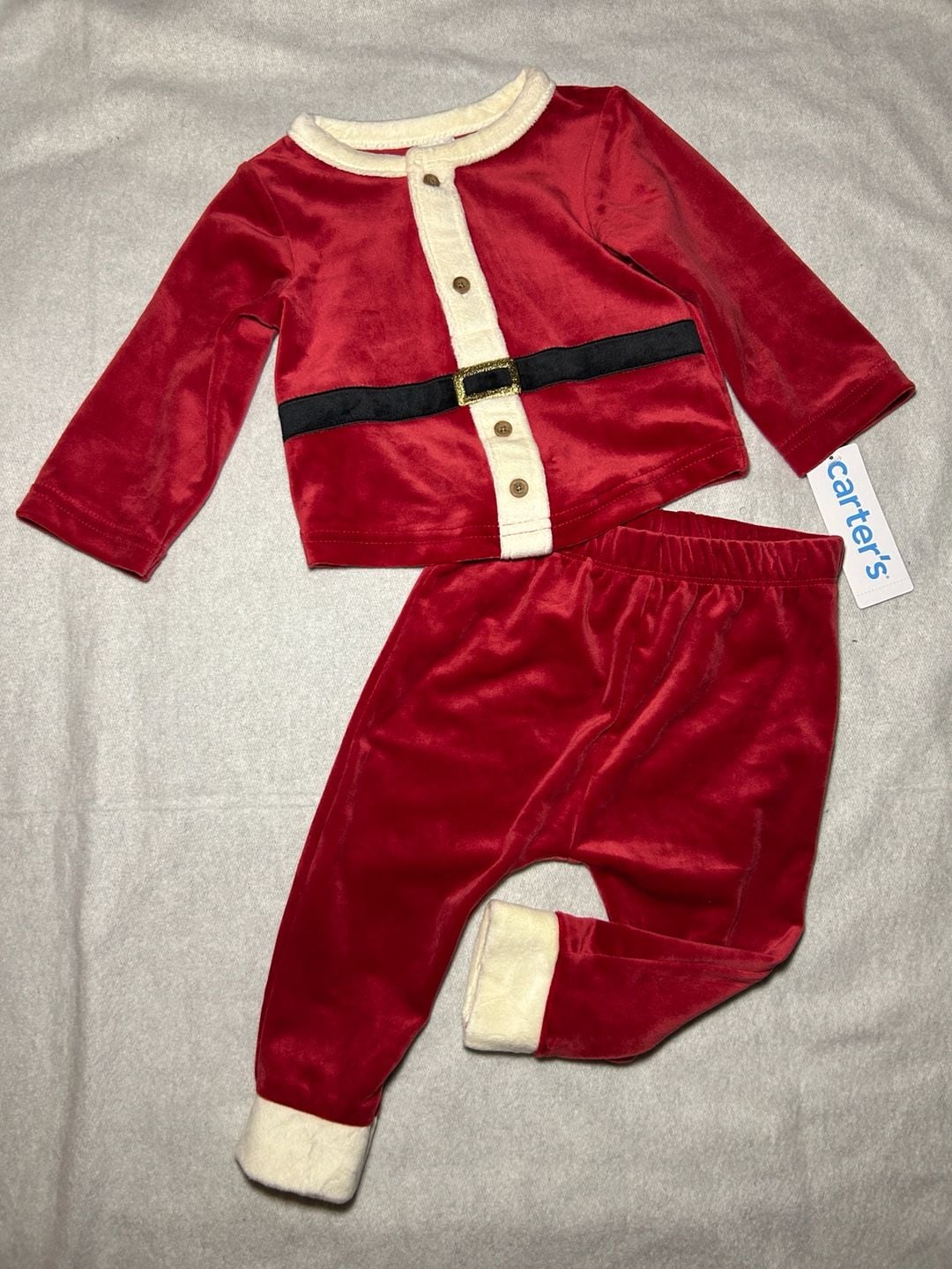 Carter's Baby 2-Piece Santa Holiday Long-Sleeve Top & Pant Set 1