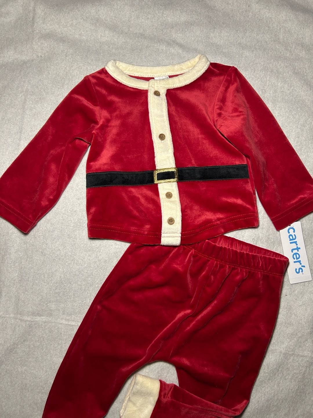 Carter's Baby 2-Piece Santa Holiday Long-Sleeve Top & Pant Set 2
