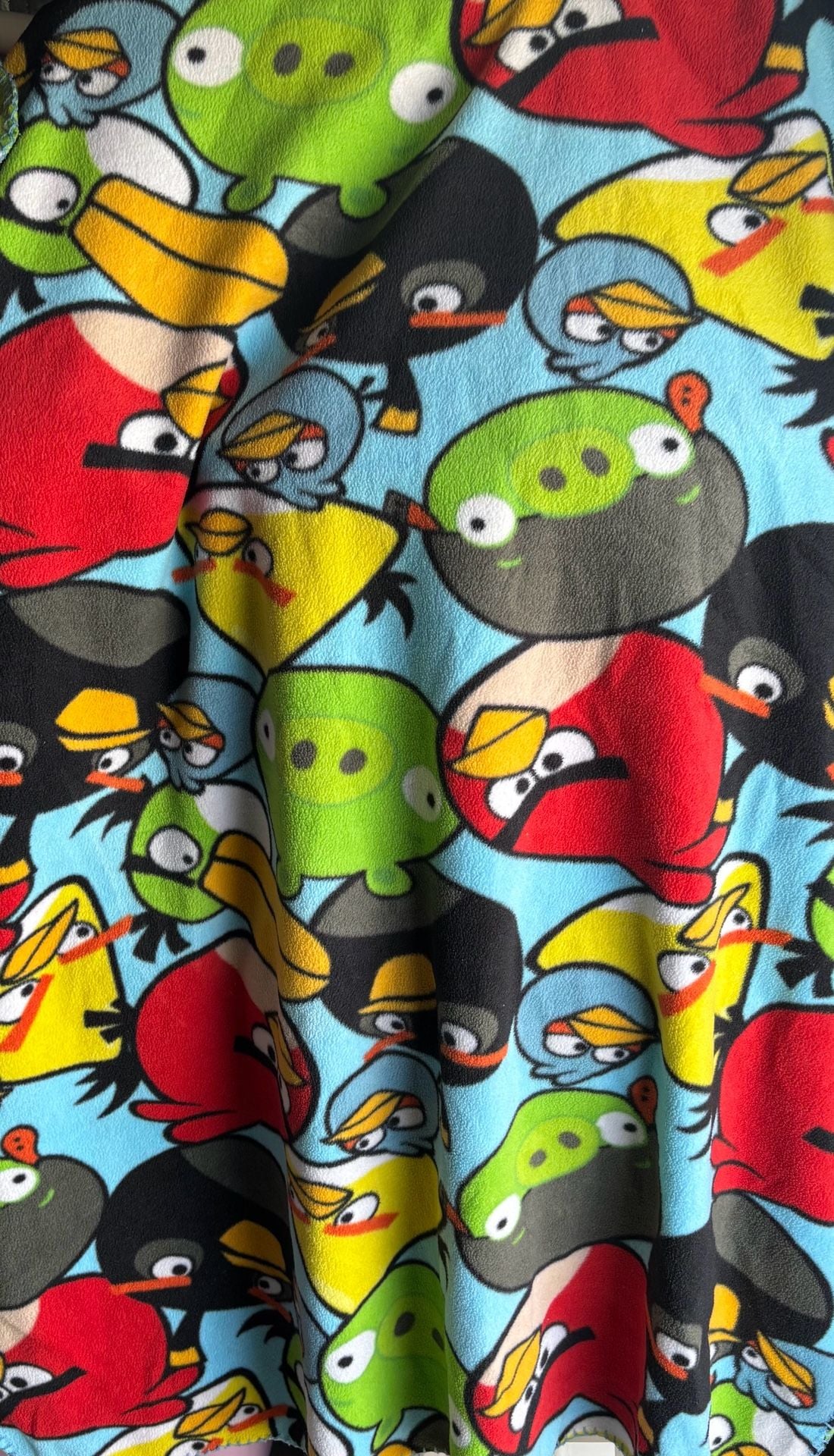 Angry Birds Fleece Throw Blanket Blue All-Over Character Print 1