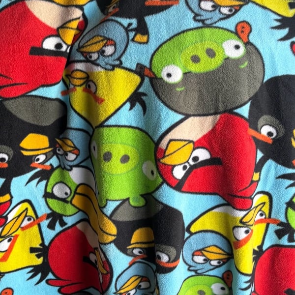 Angry Birds Fleece Throw Blanket Blue All-Over Character Print