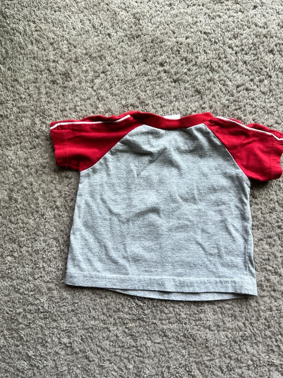 (#12). Disney Mickey Mouse Infant Baby Raglan T-Shirt Gray Red 3/6M 2