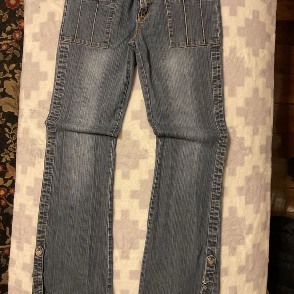 Apollo Jeans Vintage Y2K Low Rise Flare Denim Pants Size 11/12