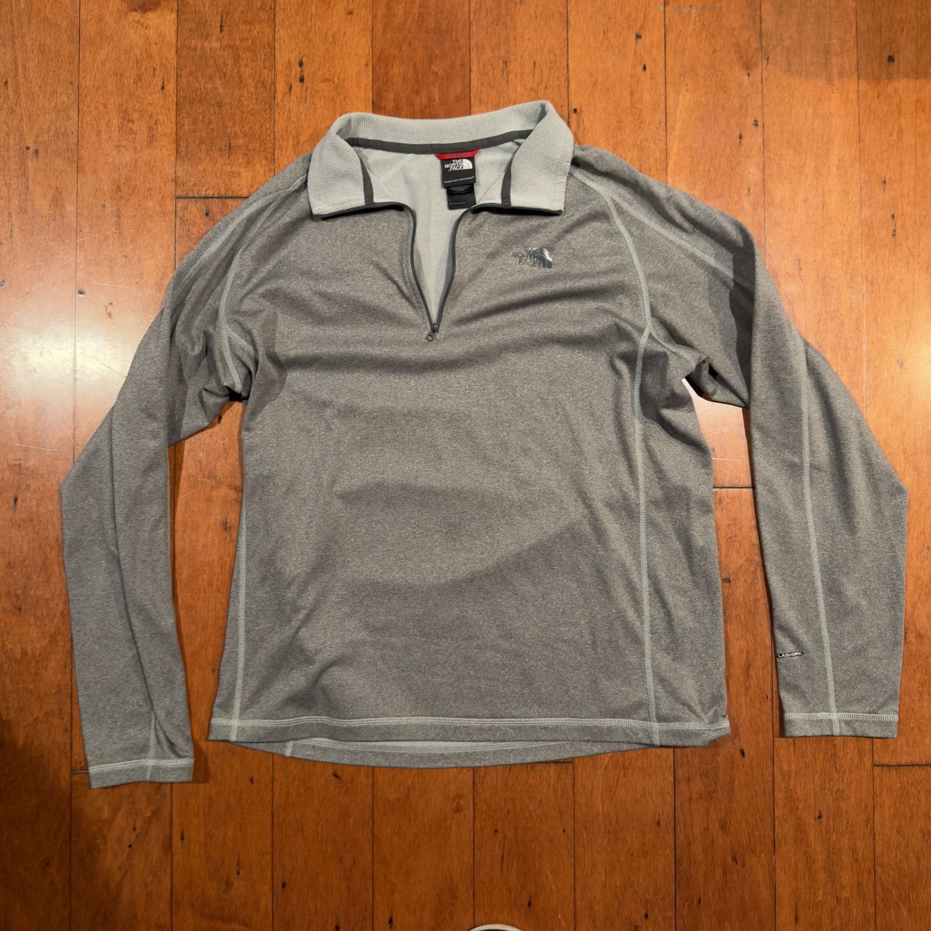 The North Face Men's Gray FlashDry Quarter Zip Long Sleeve Pullover Jacket Large 2