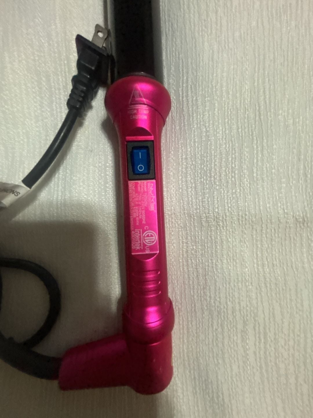 NuMe Pink Tourmaline Hair Curling Wand HB025u Salon 1.25 Inch Styling Iron 2