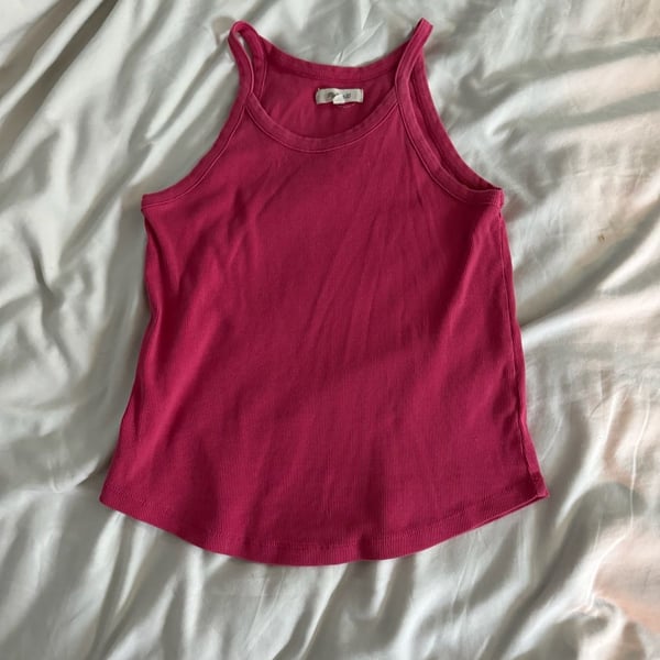 Madewell Pink Ribbed Tank Top Size L