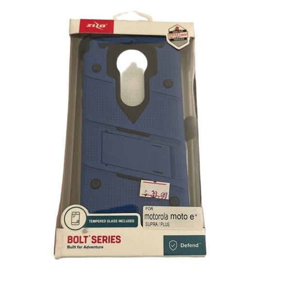 Zizo Bolt Series Case Motorola Moto E5 Supra Plus w/Tempered Glass & Holster