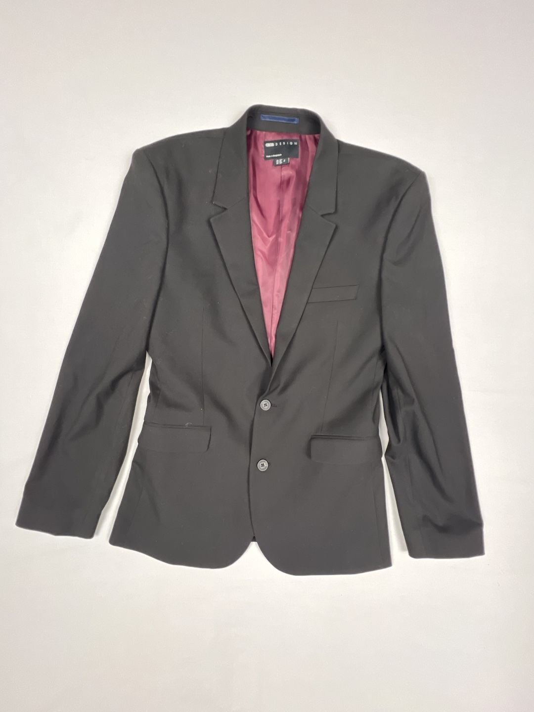 ASOS DESIGN Men's Black Two-Button Suit Blazer Jacket Size US 38R
150-G 2