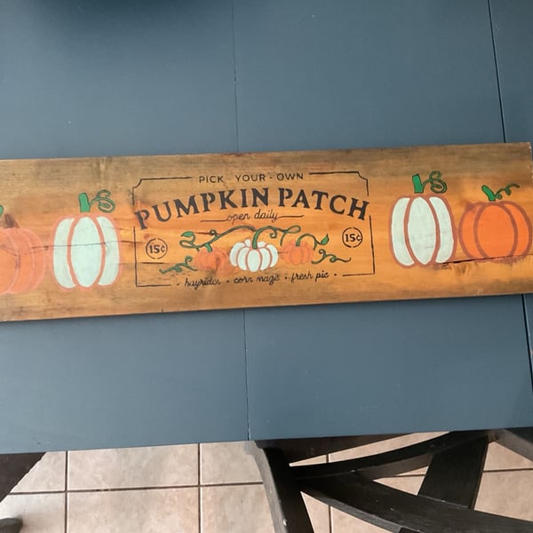 Rustic Wood Pumpkin Patch Pick Your Own Wall Hanging Sign