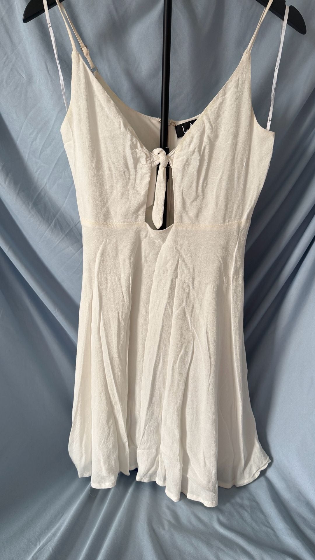 Lulus White Tie-Front Mini Dress Style D21692HL 2