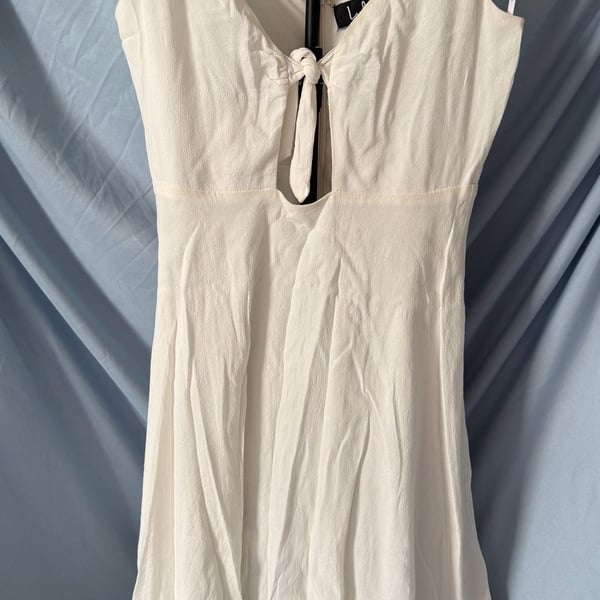 Lulus White Tie-Front Mini Dress Style D21692HL