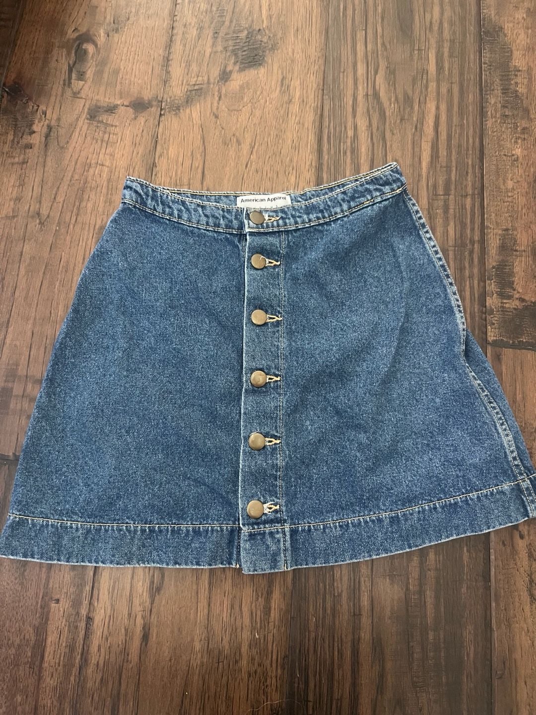 American apparel classic denim button mini... 2