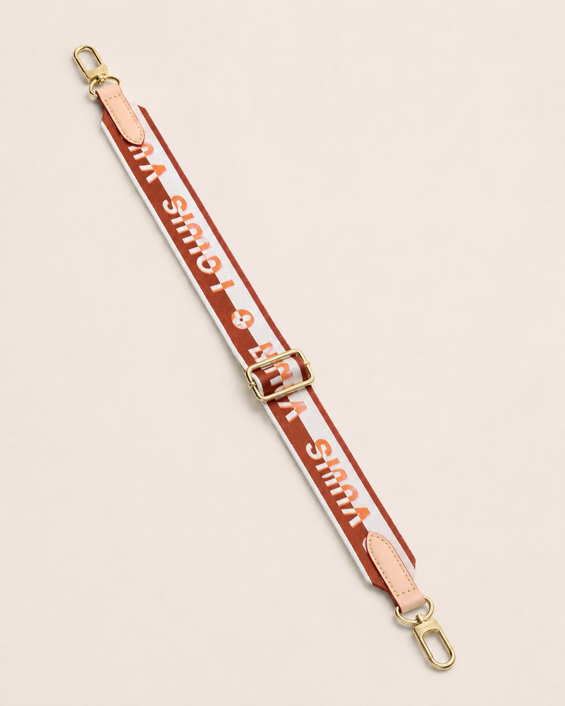 Designer-Inspired Adjustable Canvas Web Purse Strap with Gold-Tone Hardware 3