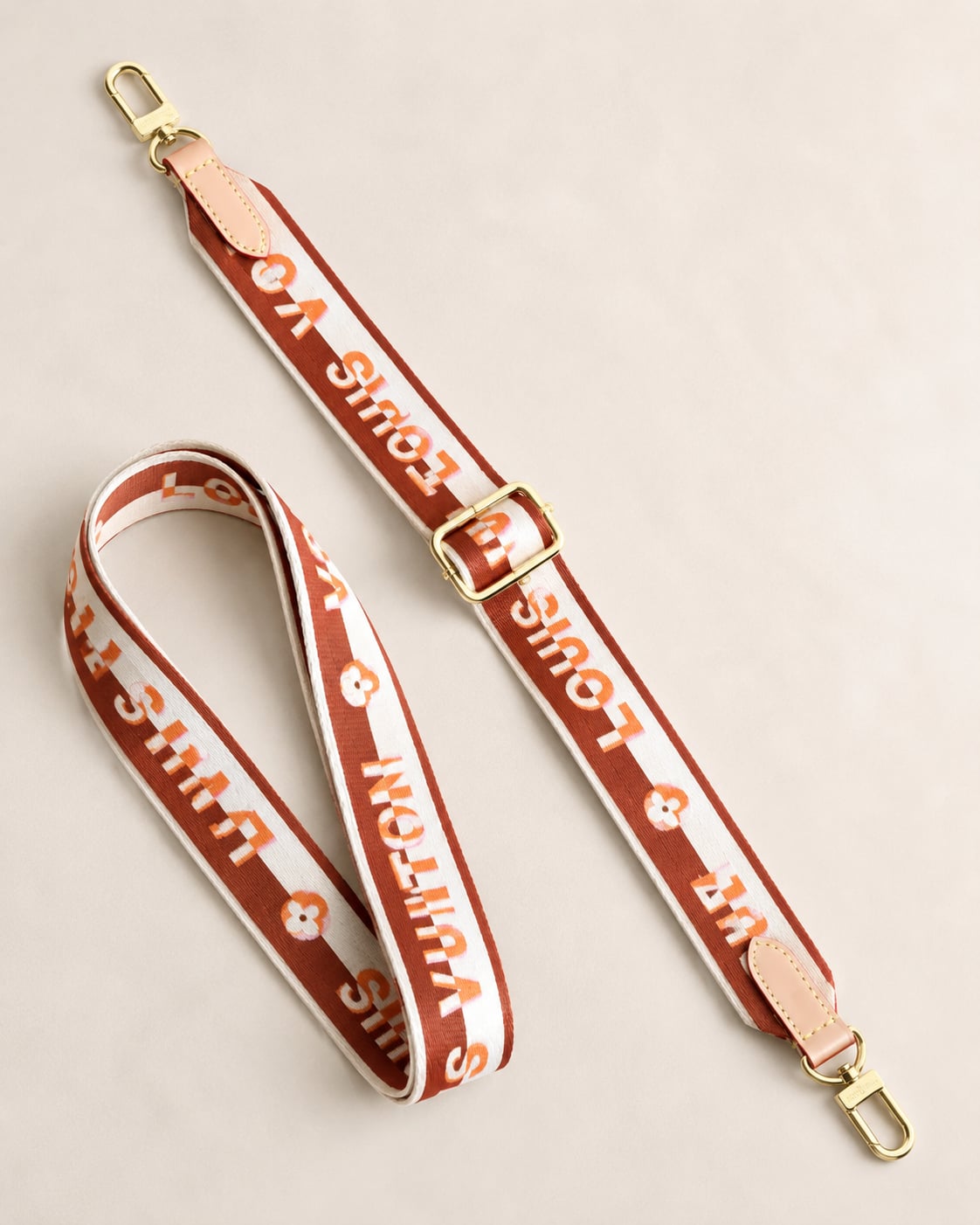 Designer-Inspired Adjustable Canvas Web Purse Strap with Gold-Tone Hardware 4