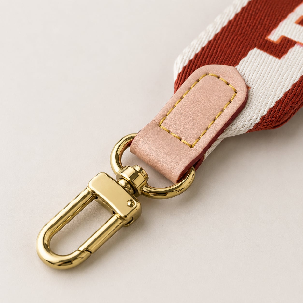 Designer-Inspired Adjustable Canvas Web Purse Strap with Gold-Tone Hardware 5