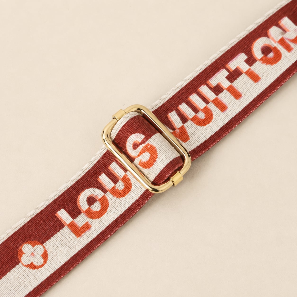 Designer-Inspired Adjustable Canvas Web Purse Strap with Gold-Tone Hardware 6