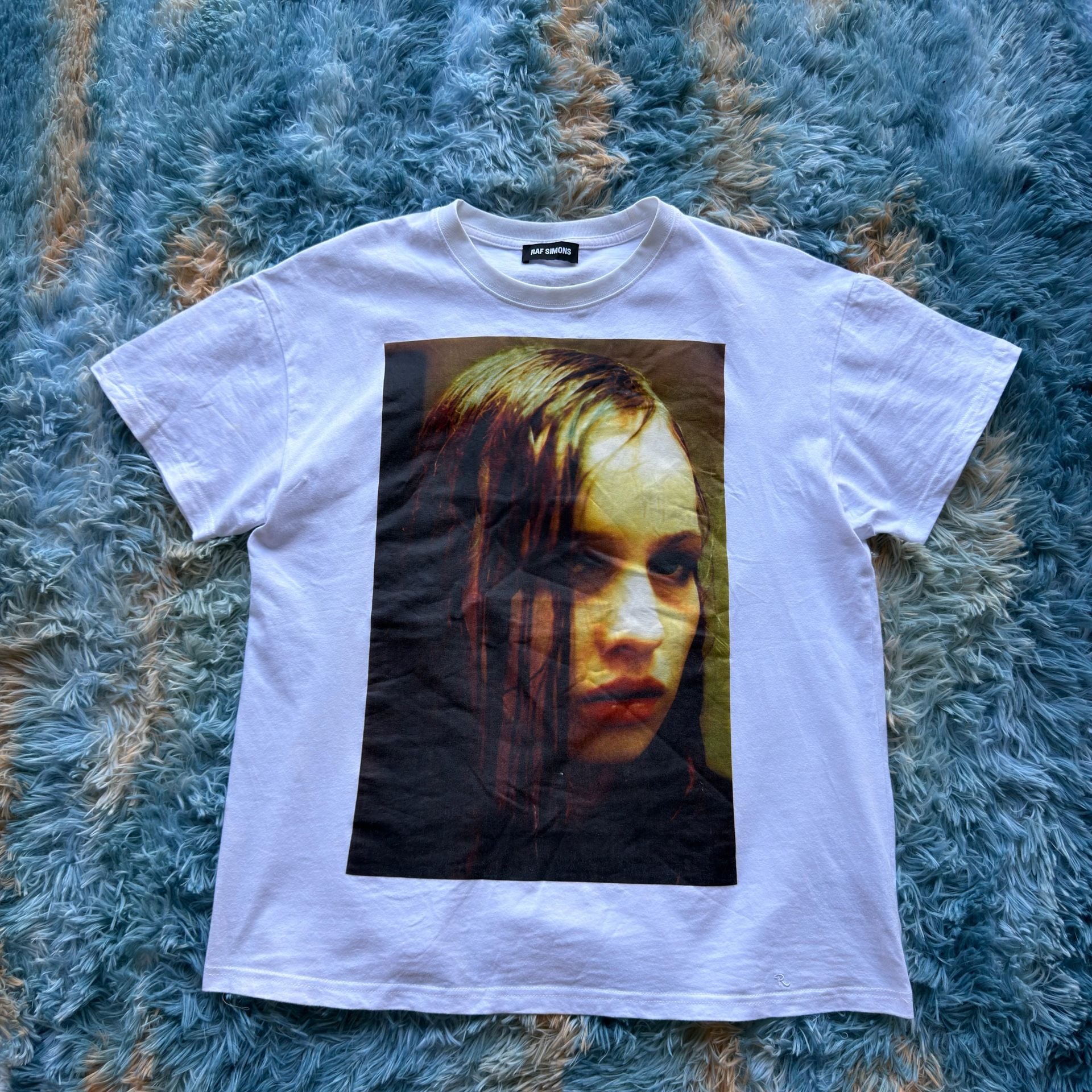 Raf Simons Christiane F Wet Hair Graphic T-Shirt White Size M 2